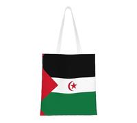 hhbiuuo Bolsa de lona con estampado de la bandera del Sáhara Occidental, para mujer, reutilizable, para la playa, para compras, trabajo, viajes, gimnasio