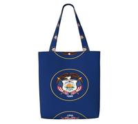 hhbiuuo Bolsa grande con estampado de bandera de Utah para mujer, bolsa de lona reutilizable, para viajes, trabajo, uso diario