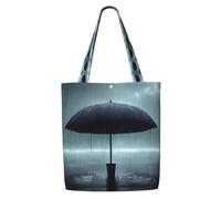 hhbiuuo Bolsa grande con estampado de paraguas negro para mujer, bolsa de lona reutilizable, para viajes, trabajo, uso diario