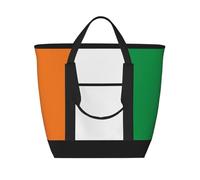 hhbiuuo Bolsas refrigeradoras/bolsa aislada, lonchera suave a prueba de fugas con cremallera, estampado de bandera de Costa de Marfil, para viajes en la playa, comestibles