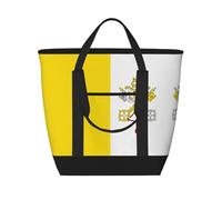 hhbiuuo Bolsas refrigeradoras/bolsa aislada, lonchera suave a prueba de fugas con cremallera, estampado de la bandera del Vaticano, para viajes en la playa, comestibles