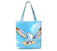hhbiuuo Seagulls in flight - Bolsa grande con estampado de gaviotas para mujer, bolsas de hombro de lona reutilizables, para viajes, trabajo, uso diario