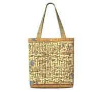 hhbiuuo Treasure Maze - Bolsa grande con estampado de laberinto para mujer, bolsas de hombro de lona reutilizables, para viajes, trabajo, uso diario