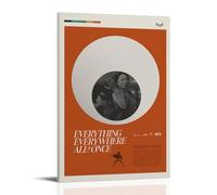 HHBOK Póster artístico de pared con texto en inglés "Everything Everywhere All at Once", impermeable, para sala de estar, dormitorio, oficina, moderno, impresión en lienzo, decoración del hogar