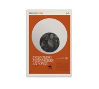 HHBOK Póster artístico de pared con texto en inglés "Everything Everywhere All at Once", impermeable, para sala de estar, dormitorio, oficina, moderno, impresión en lienzo, decoración del hogar
