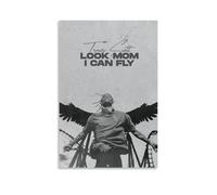 HHBOK Travis Scott Look Mom I Can FlyWall Póster artístico impermeable para sala de estar, dormitorio, oficina, lienzo moderno, impresión para decoración del hogar, regalo, creatividad, Travis Scott