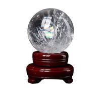 HHCTEBEC Adornos De Bola De Cristal con Pegamento De Flores De Colores De Cristal Blanco Natural para InauguracióN De La Casa, DecoracióN De Apertura, Adorno De Matriz De Siete Estrellas,55mm