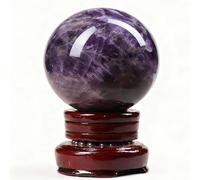 HHCTEBEC Bola Amatista Pulida Natural, Cristal Pulido con Propiedades Energéticas, Bola Cristal para La Curación De Cristales, Meditación, Scrying, Feng Shui, Hecha A Mano,30mm