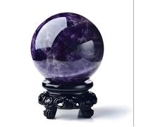 HHCTEBEC Bola De Cristal De Amatista De EnsueñO, Esfera Decorativa De AdivinacióN Pulida con Soporte Adorno De Esfera De ExhibicióN De Cristal Feng Shui para MeditacióN, CuracióN,6cm/2.4in