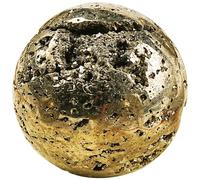 HHCTEBEC Bola de Cristal de pirita Natural - Esfera de Piedra Preciosa de Oro de los tontos para Riqueza, abundancia y Prosperidad, orbe Feng Shui Pulido a Mano para decoración,400G