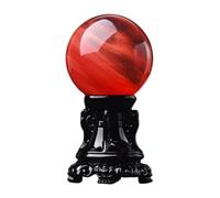 HHCTEBEC Bola De Cristal Roja, Piedra De FundicióN Roja, Adornos De Bola De Cristal, Esfera De AdivinacióN Feng Shui para MeditacióN, AdivinacióN, CuracióN, FotografíA, DecoracióN,8~9cm