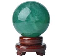 HHCTEBEC Bola de Cristal Verde Menta a Esmeralda - Esfera de Piedras Preciosas Naturales para el Equilibrio del Chakra del corazón, curación Emocional, Alivio del estrés, Crecimiento,100MM
