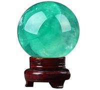 HHCTEBEC Bola de Cristal Verde Natural - Vibrante Esfera de Piedras Preciosas de Menta a Esmeralda para curación del Chakra del corazón, Equilibrio Emocional, Alivio del estrés, Crecimiento,200MM
