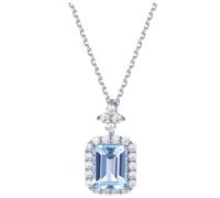 HHCTEBEC Collar Colgante de Aguamarina de Talla Cuadrada, joyería de Cristal Azul Natural para Mujeres y Hombres, Regalo de Piedras Preciosas geométricas en Embalaje Minimalista