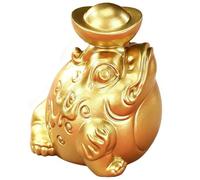 HHCTEBEC Estatua de Sapo Dorado de latón, Amuleto de Riqueza de Rana de Dinero Feng Shui, lingote de estatuilla Hecha a Mano Que Puede Girar 360 ° para decoración de Esquina de Riqueza