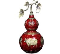 HHCTEBEC Feng Shui Latón Wu Lou Hu Lu Calabaza China Buena Suerte para la Buena Suerte Fortuna Riqueza Salud Éxito Calabaza Amuleto Coleccionable Decoraciones para Amigos Familias Amantes,M