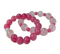 HHCTEBEC Juego de Pulsera de Cuarzo Rosa Rosa, Pulsera de rodonita con Piedra de Amor para compasión, energía Positiva Paz Interior, joyería de Cristal elástico para Mujeres, Mejores Amigas