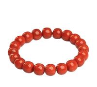 HHCTEBEC Pulsera de ágata Nanhong - Cuentas de Piedras Preciosas Rojas Chinas Naturales para energía y Equilibrio, joyería de Cristal elástica Hecha a Mano para Mujeres y Hombres,7MM