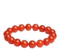 HHCTEBEC Pulsera de ágata Natural Nanhong - Joyería auténtica con Cuentas de Piedras Preciosas Rojas para vitalidad y Confianza, Regalo Cristal elástico Hecho a Mano para Mujeres y Hombres,7MM