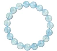 HHCTEBEC Pulsera de Aguamarina curativa Natural, Pulseras elásticas de Piedras Preciosas auténticas para Mujeres y Hombres, Unisex, Cuentas de Piedra de Cristales de energía Natural, diseño,10MM