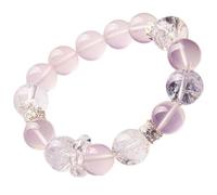 HHCTEBEC Pulsera de Chakra del corazón de Cuarzo Rosa, Pulsera de Cristal Natural para el Equilibrio Emocional del Amor incondicional, Regalo Espiritual para Las Mujeres, Estiramiento