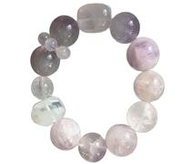 HHCTEBEC Pulsera de Cristal curativo Pulseras de Cuentas de Piedras Preciosas Naturales de 14 mm Pulsera elástica de Piedra para Mujeres Hombres Cristal de Cuarzo energético,A