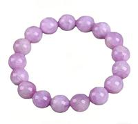 HHCTEBEC Pulsera de Cristal Kunzite - Cuentas de Piedras Preciosas de Lavanda Rosa Natural para el Equilibrio Emocional y la Paz Interior, joyería curativa elástica para Mujeres y Hombres,10MM