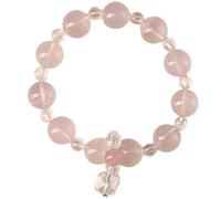 HHCTEBEC Pulsera de Cuarzo Rosa, Pulsera de Piedra de Amor para Curar la compasión, energía Positiva de la Paz Interior, joyería de Cristal elástica Ajustable, Regalo para Mujeres