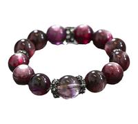 HHCTEBEC Pulsera De Piedras Preciosas Curativas Naturales Pulseras De Cristal De Kunzita Púrpura Cuentas De 13 Mm, Joyería De Pulsera De Cuentas para Hombres Y Mujeres, San Valentín,13mm