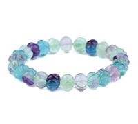 HHCTEBEC Pulsera De Piedras Preciosas Elásticas Naturales Cuentas De 8 * 10 Mm Cristal Curativo Energía Cuarzo Chakra Joyería Mujeres Regalo De Cumpleaños Unisex Promueve La Protección,8 * 10MM