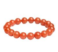 HHCTEBEC Pulsera elástica Nanhong de ágata roja - Cuentas de Piedra de cinabrio genuinas para la Confianza y la conexión a Tierra, Regalo de joyería de Piedras Preciosas elásticas,7MM