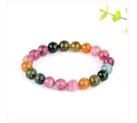 HHCTEBEC Pulseras con Cuentas de Cristal para Mujer, Pulsera Colorida de Cristal de turmalina Pulseras elásticas con Cuentas de Chakra de 6-13 mm, Joyas para Mujer con Piedras Preciosas,6a,7mm