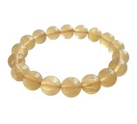 HHCTEBEC Pulseras De Cuentas para Mujeres,Pulsera De Piedras Preciosas De Cristal Curativo Natural,Pulsera para Aliviar El Estrés Y La Ansiedad Joyería Amarilla Hecha A Mano Regalos