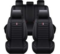 HHCVLUZI Funda Asiento Coche para BMW E46 Compact 2001-2004 316Ti 318Ti 320td 325ti, 5 Plazas Cuero Delanteros Universales Traseros Cómodo Juegos Cubreasientos Protector Accesorios,Black