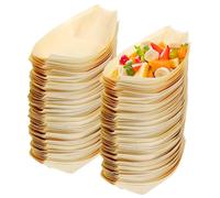HHEETTT Cuencos desechables de madera, 100 unidades, para aperitivos, barbacoas, ensaladas