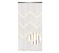 HHEMSTD Cortina de perlas, cortina de puerta de bambú y madera, estilo chino, cortina de madera, cortina de hilos, mosquitera para puerta de balcón, puerta de cocina, 90 x 175 cm