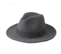 HHF Caps y Sombreos 1 unids 100% Lana Hombres Fieltro Trilby Fedora Sombrero for Caballero Ancho Tapa Superior Tapa, 2 tamaño Grande Tamaño 56-58, tamaño 59-61cm