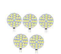 HHF Iluminación del hogar, 5PCS Mini G4 LED Bulbs DC 12V 5050 SMD 1.2W 2.4W 5W 120 Degree bi-Pin Cold Warm White Halogen Replacement Lamp(Warm White,1.2W)