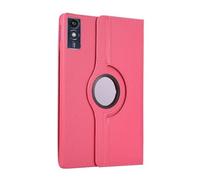 HHF Tab Accesorios, carcasa de PC + funda de soporte de textura de lichi, funda de piel sintética giratoria de 360° compatible con Lenovo Tab M9 de 9 pulgadas TB-310FU (rojo rosa)
