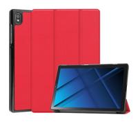 HHF Tab Accessories, carcasa rígida portátil de triple pliegue, funda de piel sintética compatible con Lenovo Tab M10 Plus de 3ª generación de 10.6 pulgadas TB-125F/128F (rojo)