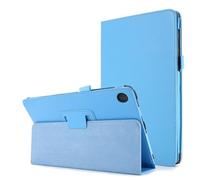HHF Tab Accessories, funda de piel sintética con textura de lichi, funda con soporte de dos pliegues compatible con Lenovo Tab M10 X605F/P10 X705 (azul cielo)