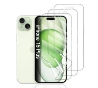 Hhfcryst Protector de Hidrogel Protector para iPhone 15 Plus, 3 Piezas TPU Protectores de Pantalla HD Transparente Suave (Vidrio no templado)