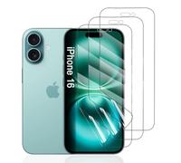 Hhfcryst Protector de Hidrogel Protector para iPhone 16, 3 Piezas TPU Protectores de Pantalla HD Transparente Suave (Vidrio no templado)