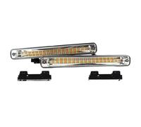 Hhfksci luz Delantero Luz LED De Conducción Diurna Para Coche Con Flujo Secuencial 12V 2 Piezas DRL + Señal Giro Amarilla Lámpara Antiniebla Súper Blanca