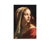 HHGaoArt Póster del Sagrado Corazón de Jesús, imagen de Cristo, lienzo religioso católico, arte de pared, imagen de María para decoración de sala de estar de iglesia (Magdalena 09 de mario, 24 x 36