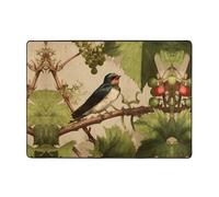 HHGFASD Alfombra con patrón de tragar en la vid de 80 x 58 pulgadas, alfombra para sala de estar, oficina, mesa de café, cama, balcón, suave, esponjosa, absorbente de agua, duradera