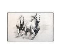 HHGFASD Alfombra de tela de franela con patrón de caballo fuerte, 152 x 99 cm, para sala de estar, oficina, mesa de café, cama, balcón