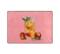 HHGFASD Alfombra refrescante con patrón de melocotón de 80 x 58 pulgadas para sala de estar, oficina, mesa de café, cama, balcón, suave, esponjosa, absorbente de agua, duradera