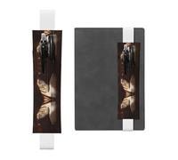 HHGFASD Black Ghosts in The Corridor Pattern - Estuche de piel de PVC para lápices, marcapáginas, 2 en 1, antideslizante, esencial para cuentas de viaje, White, One Size, Mochila escolar