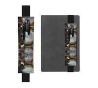 HHGFASD Black Horses by The River Pattern - Estuche de piel de PVC para lápices, marcapáginas, 2 en 1, antideslizante, esencial para cuentas de viaje, Black, One Size, Mochila escolar